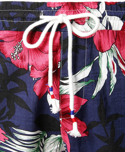Men's Hawaiian Floral Print Casual Cotton Shorts