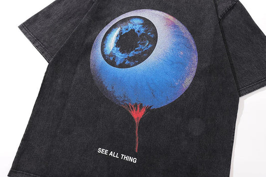 SEE ALL THING - Washed Oversized T-shirt