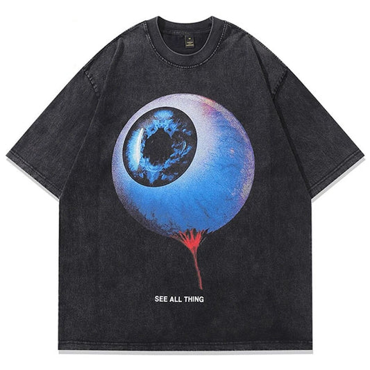 SEE ALL THING - Washed Oversized T-shirt