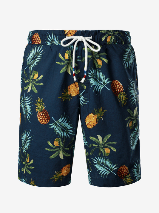 Men's Breathable Cotton Watermelon Beach Hawaiian Aloha Summer Shorts